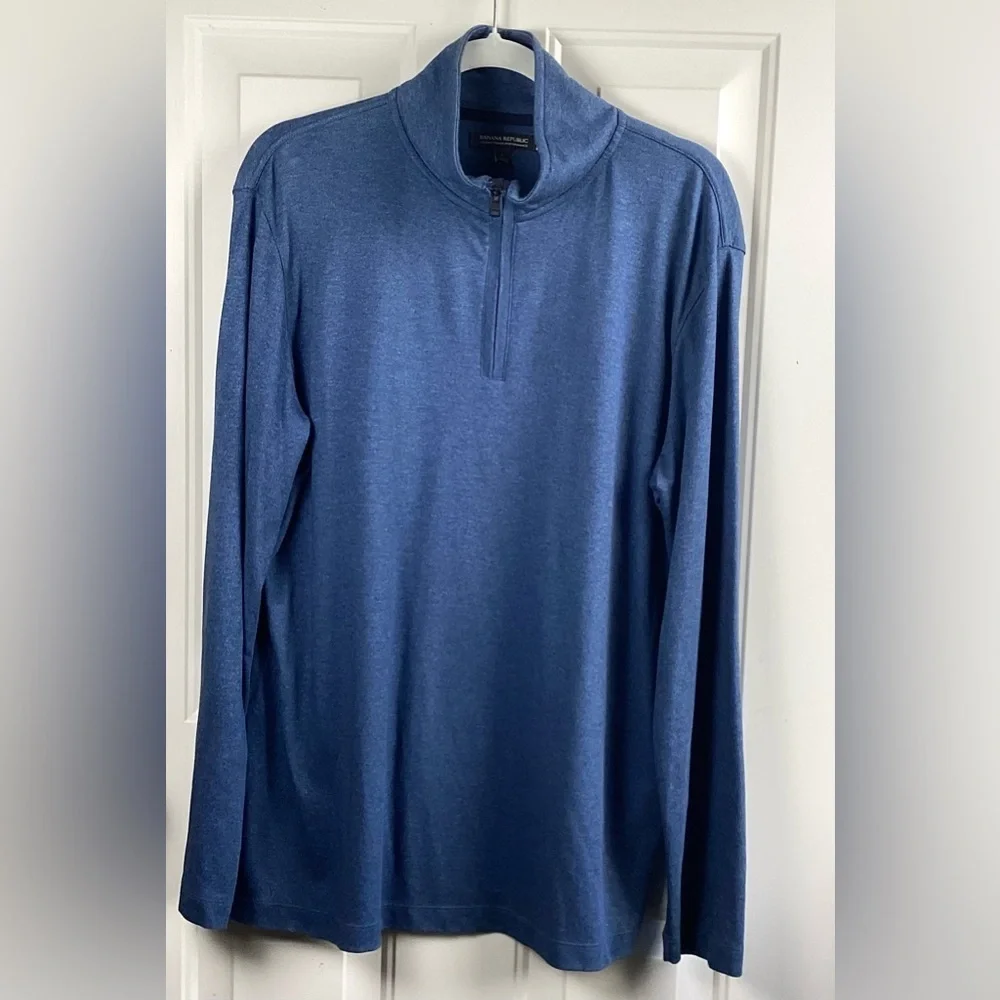 Banana Republic LUXURY TOUCH Large PERFORMANCE HALF ZIP Collared SHIRT